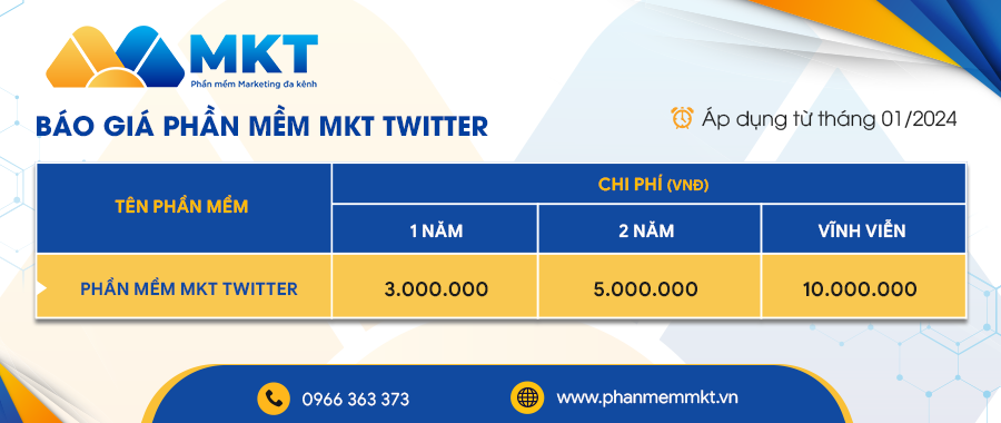 Báo giá phần mềm MKT Twitter