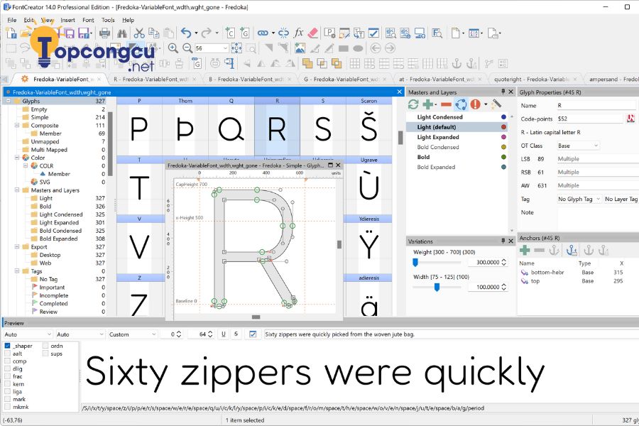 Phần mềm thiết kế font chữ FontCreator