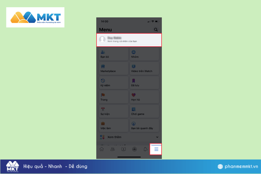 Mở ứng dụng Facebook và truy cập vào Trang cá nhân Hướng dẫn chi tiết các cách vào thùng rác Facebook dễ dàng, nhanh chóng