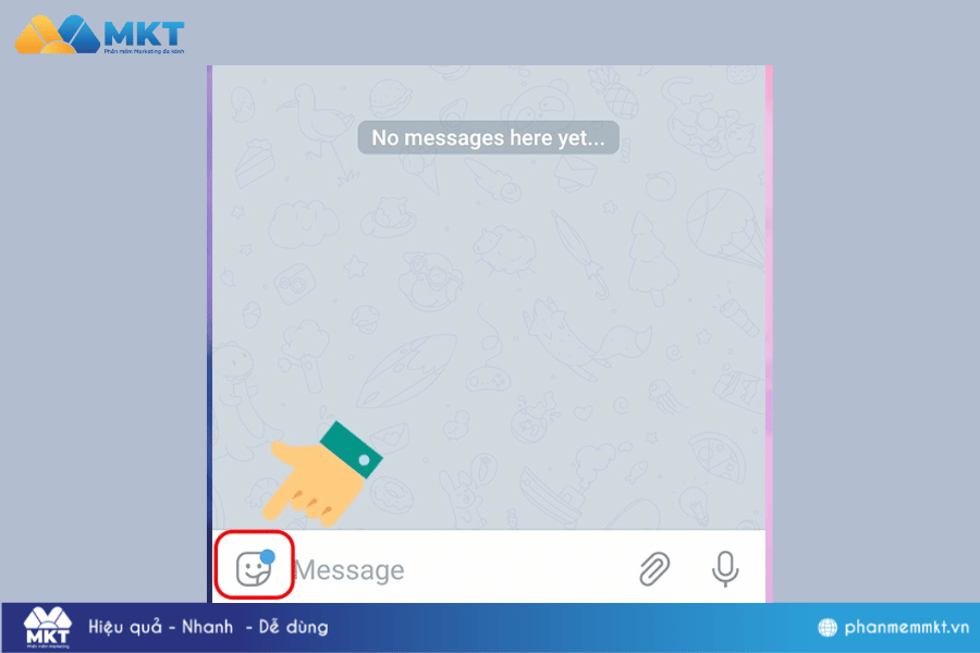Chọn vào mục Sticker ở trong tin nhắn bất kỳ Bạn đã biết cách tải sticker Telegram về máy chưa?