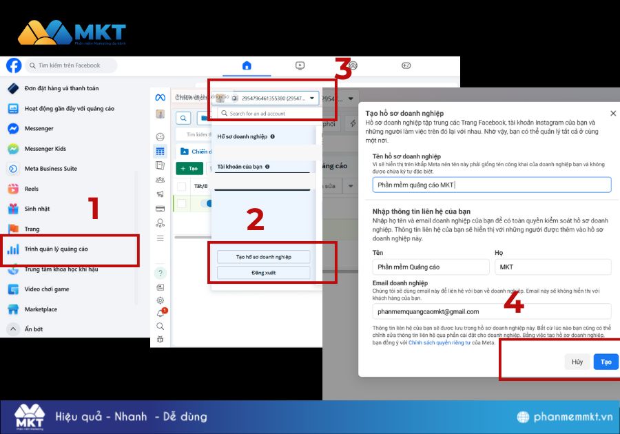 tạo tài khoản business Facebook Cách tạo tài khoản business Facebook