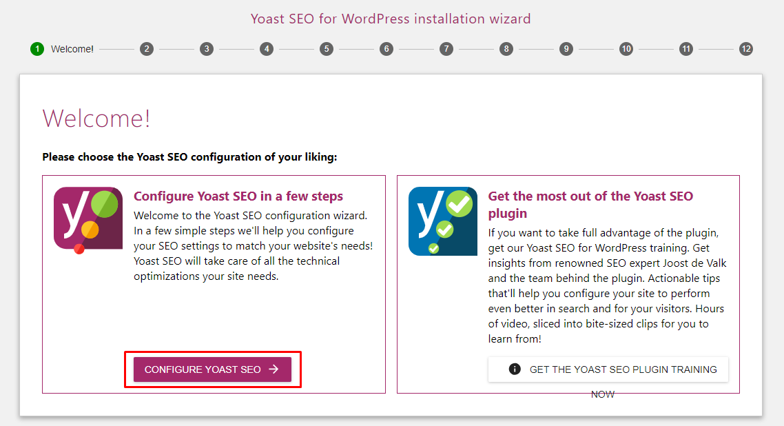 Bắt đầu cấu hình Yoast Seo