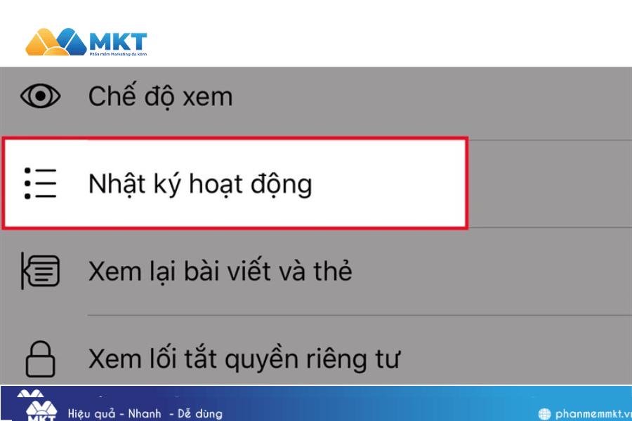 Chọn Nhật ký hoạt động. Hướng dẫn chi tiết các cách vào thùng rác Facebook dễ dàng, nhanh chóng