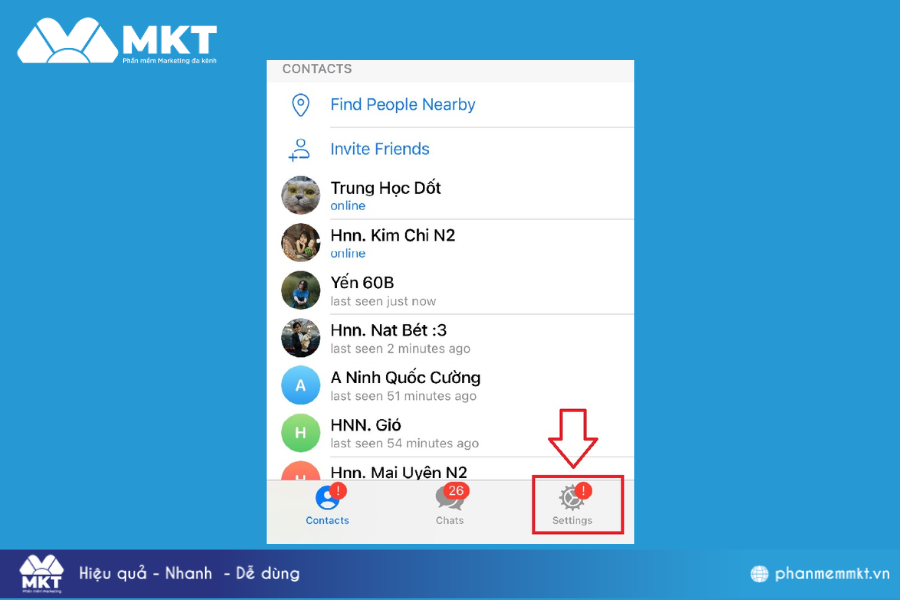 Truy cập vào Telegram và chọn Settings Cách đổi tên Telegram cực dễ thao tác, tiết kiệm thời gian