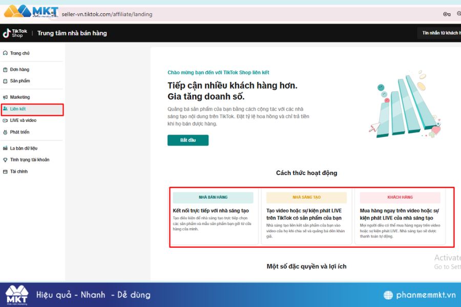 Bước 3: Chọn sản phẩm tham gia tiếp thị và tạo link affiliate Tiếp Thị Liên Kết TikTok Shop Là Gì