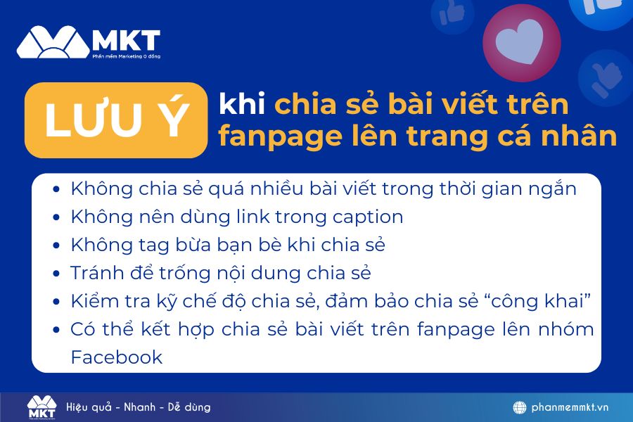 chia sẻ bài viết trên fanpage lên trang cá nhân