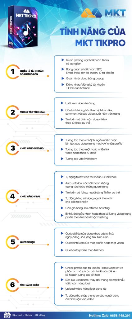 Tổng hợp tính năng MKT TikPro MKT TikPro