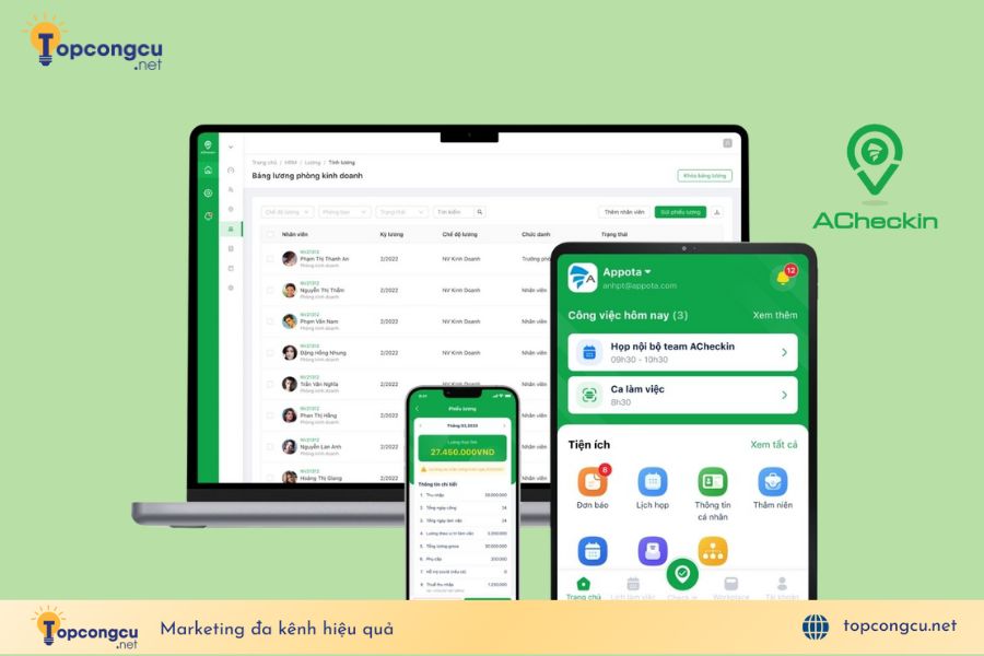 Phần mềm tính lương tự động ACheckin