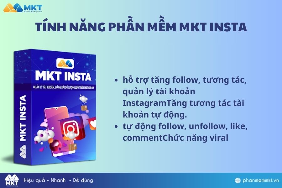 Tính năng phần mềm MKT Instagram Cách Tăng Follow Trên Instagram Nhanh