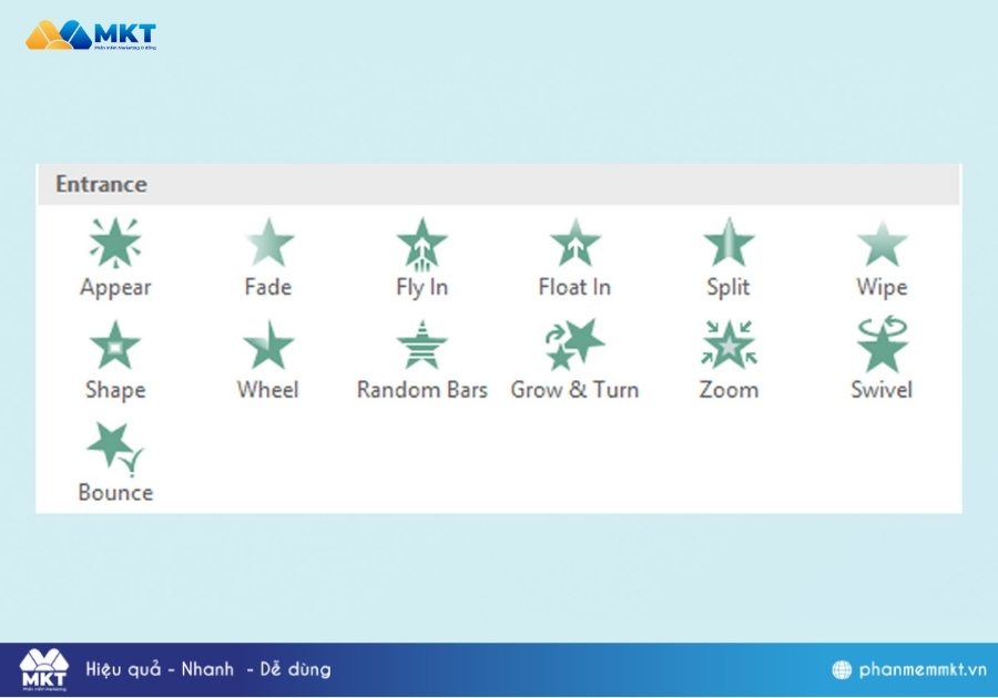 Có bao nhiêu loại hiệu ứng động trong phần mềm PowerPoint có bao nhiêu loại hiệu ứng động trong phần mềm PowerPoint