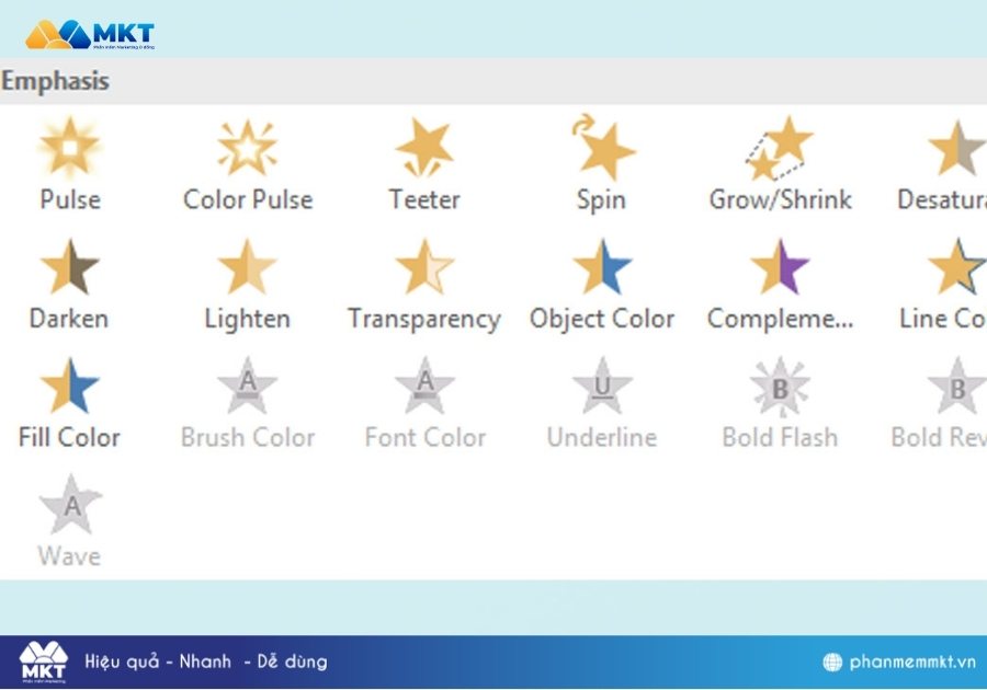 Có bao nhiêu loại hiệu ứng động trong phần mềm PowerPoint có bao nhiêu loại hiệu ứng động trong phần mềm PowerPoint