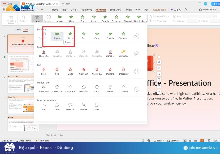 Có bao nhiêu loại hiệu ứng động trong phần mềm PowerPoint có bao nhiêu loại hiệu ứng động trong phần mềm PowerPoint