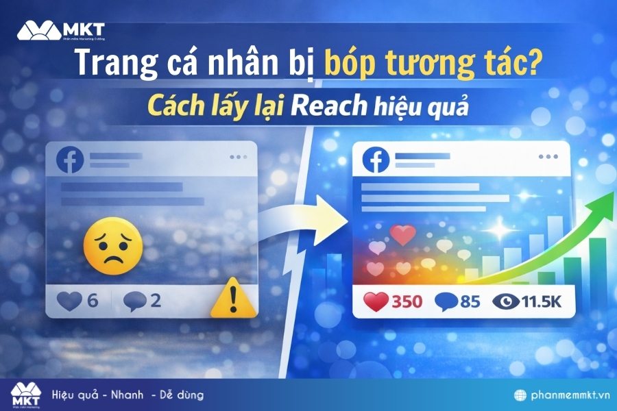 Trang cá nhân bị bóp tương tác