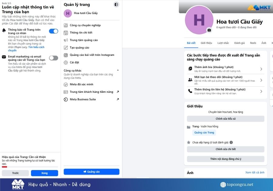Cách tạo Fanpage bán hàng trên Facebook bằng máy tính