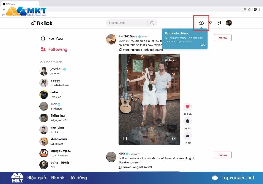 Cách lên lịch đăng video TikTok