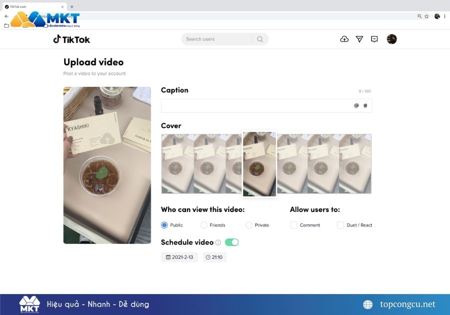 Cách lên lịch đăng video TikTok
