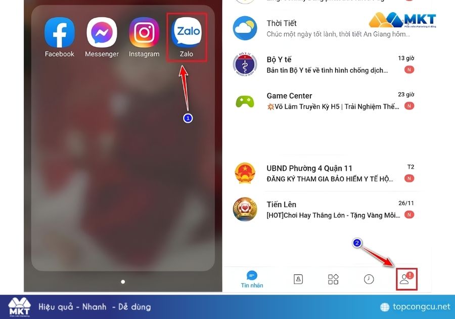 Cách tắt bong bóng chat trên Zalo