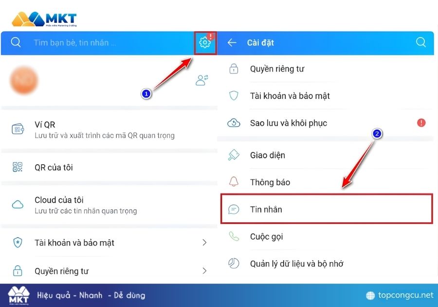 Cách tắt bong bóng chat trên Zalo